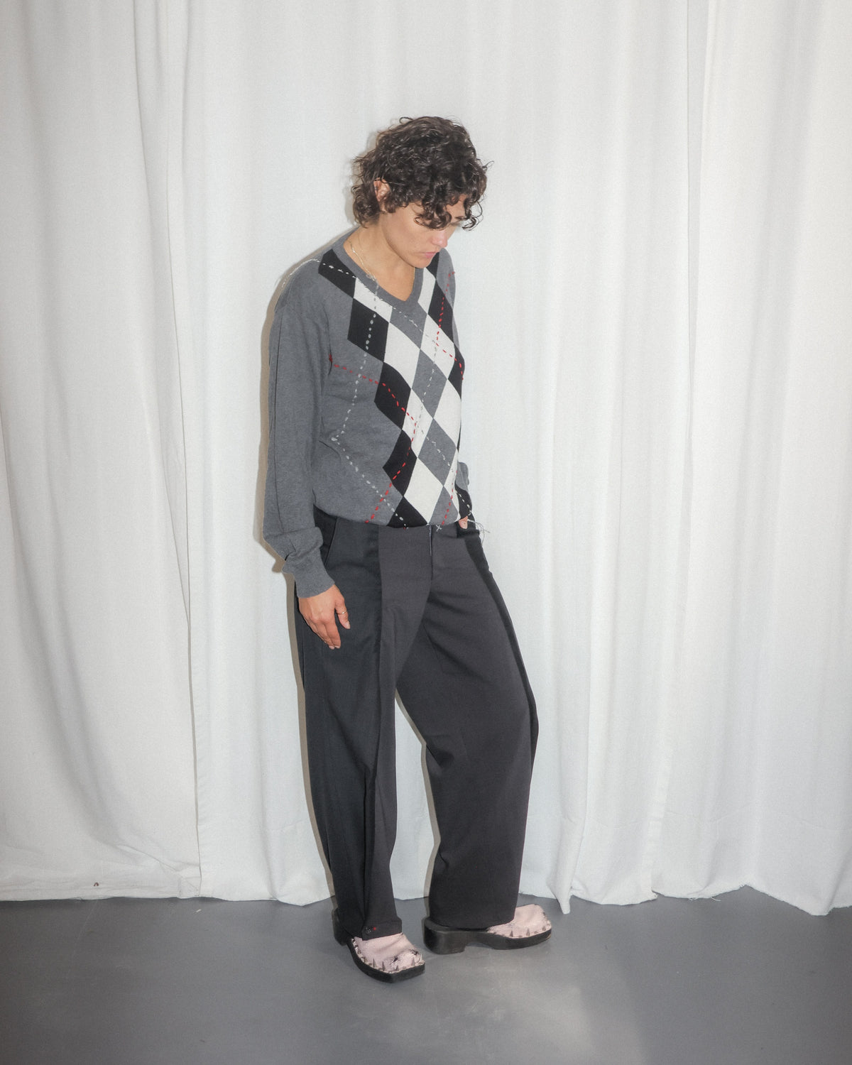 Grey argyle knit by RE;INCARNATED – image 2 of 4