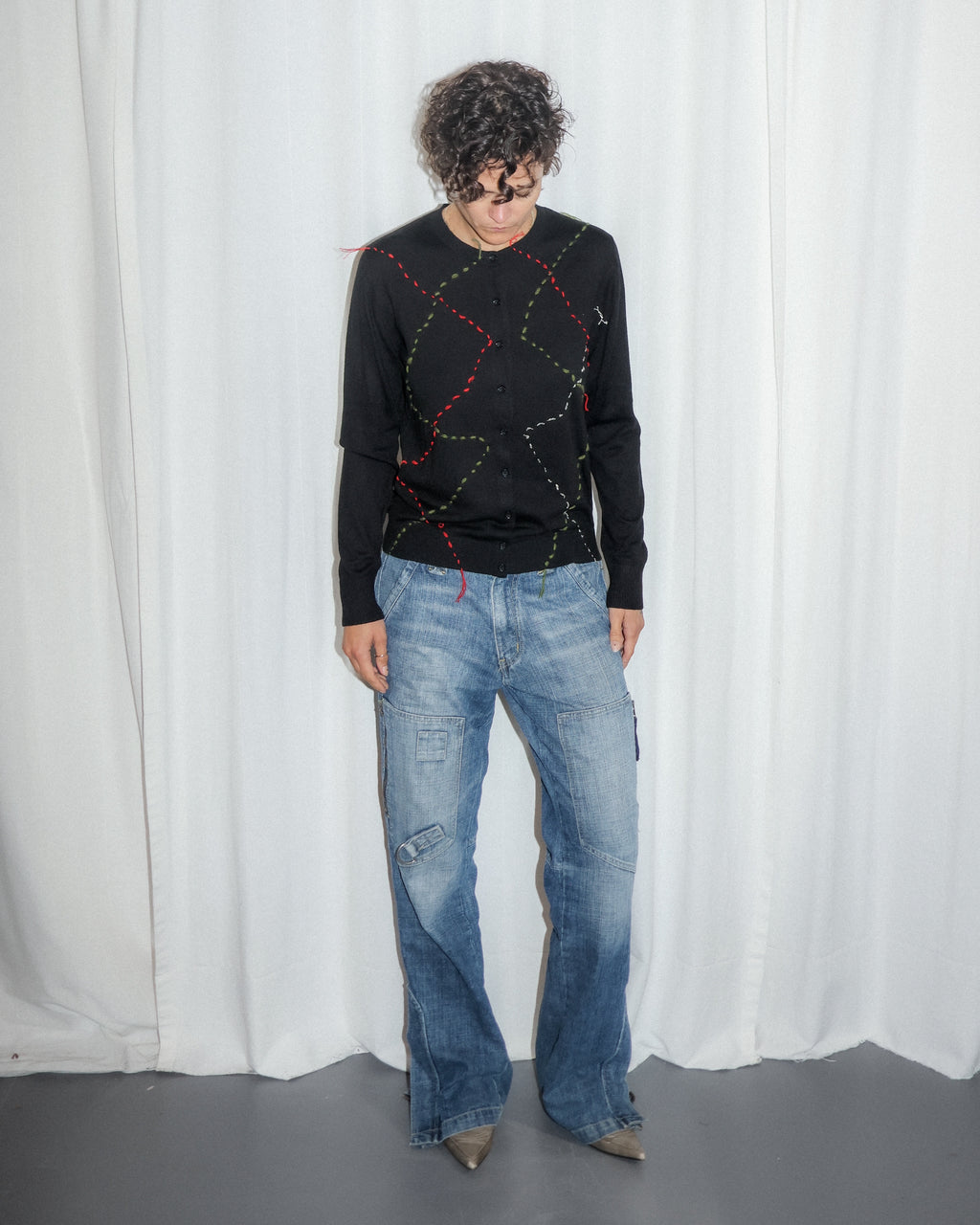 Black embroidery cardigan by RE;INCARNATED – image 1 of 5
