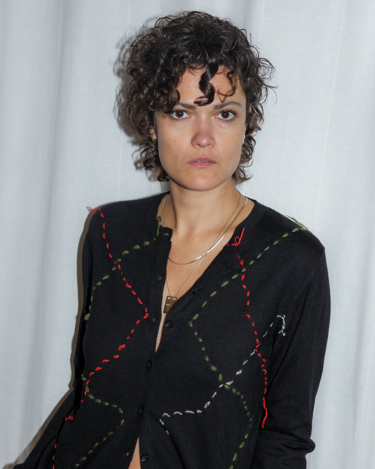 Black embroidery cardigan by RE;INCARNATED – image 3 of 5