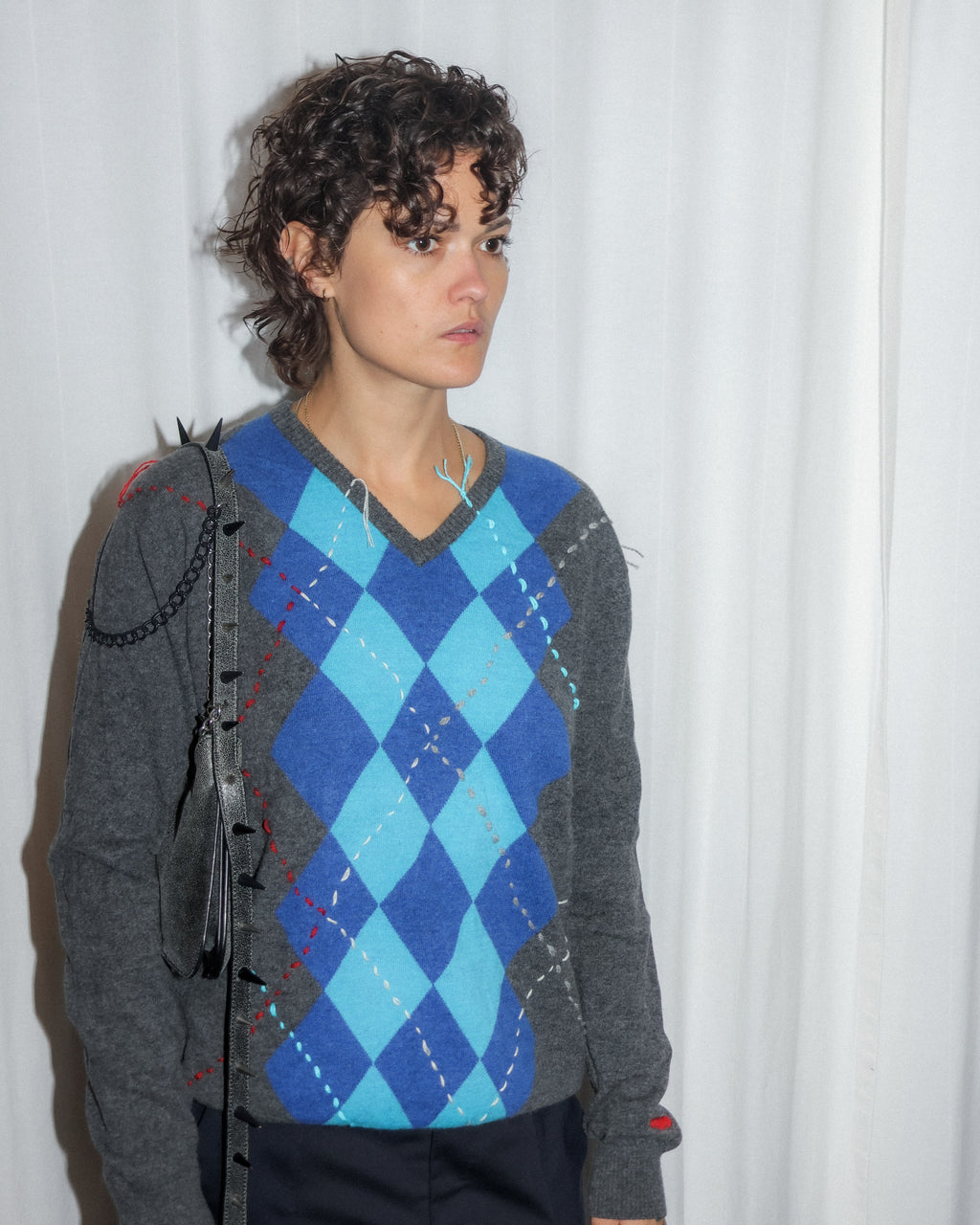 Blue argyle knit by RE;INCARNATED – image 3 of 4