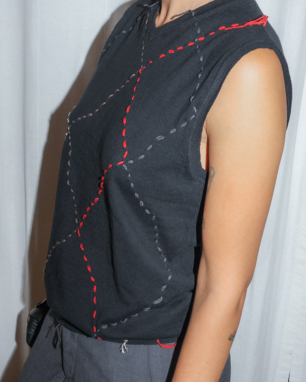 Black embroidery vest by RE;INCARNATED – image 2 of 4