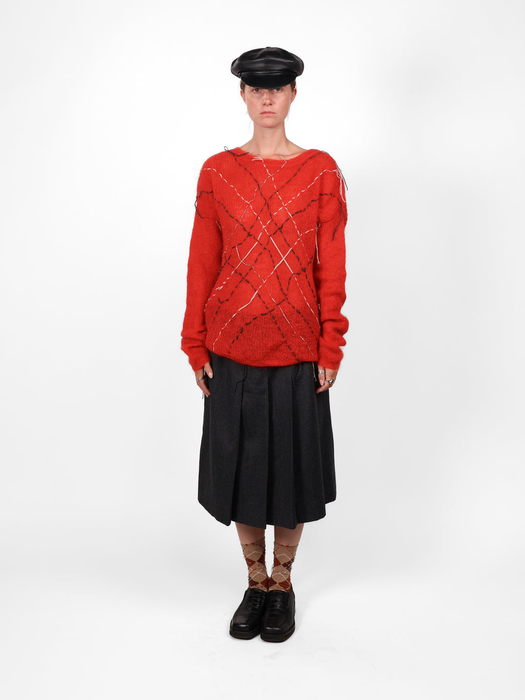 LONG RED KNIT