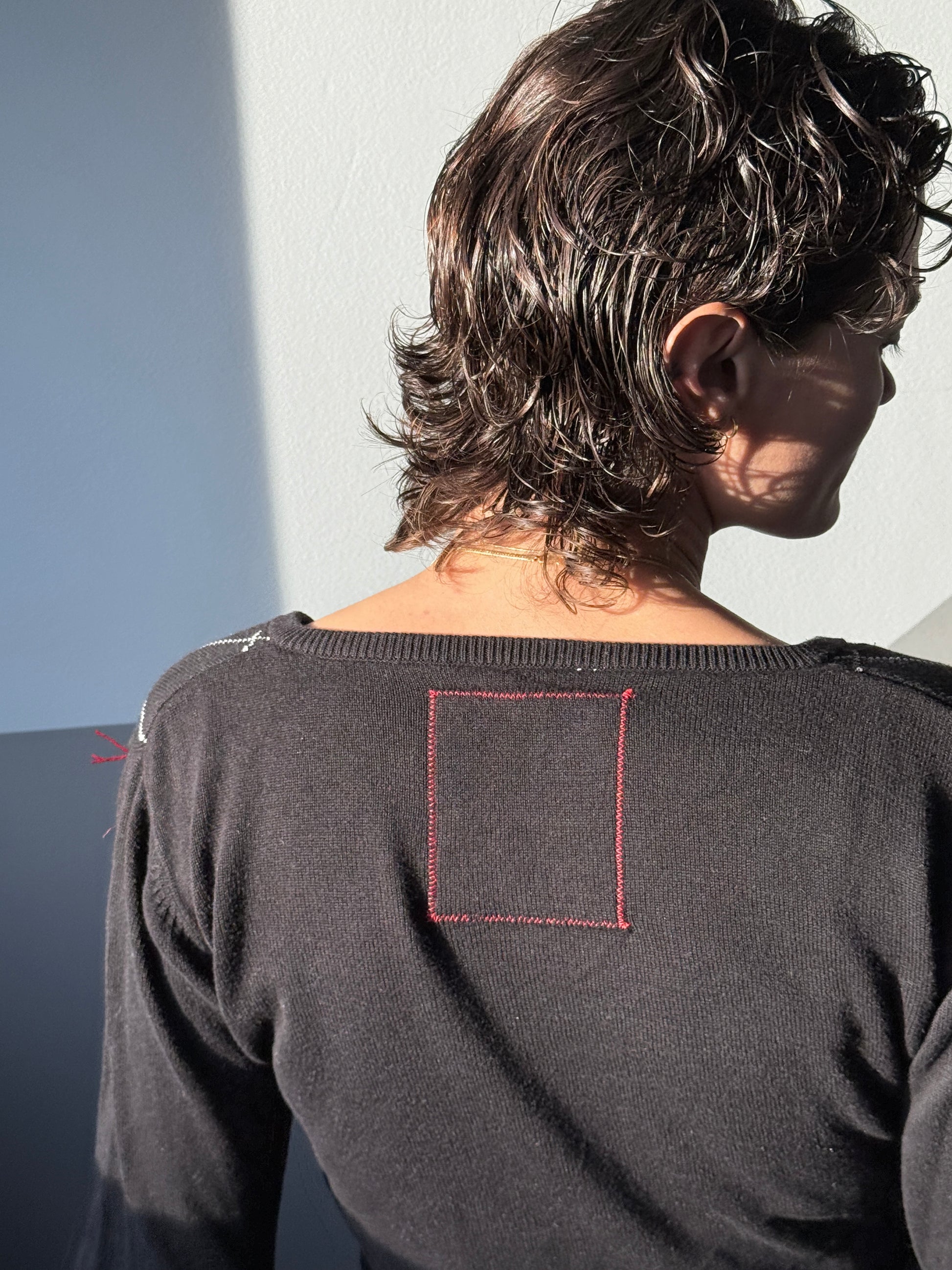 BLACK ARGYLE KNIT – SIZE S