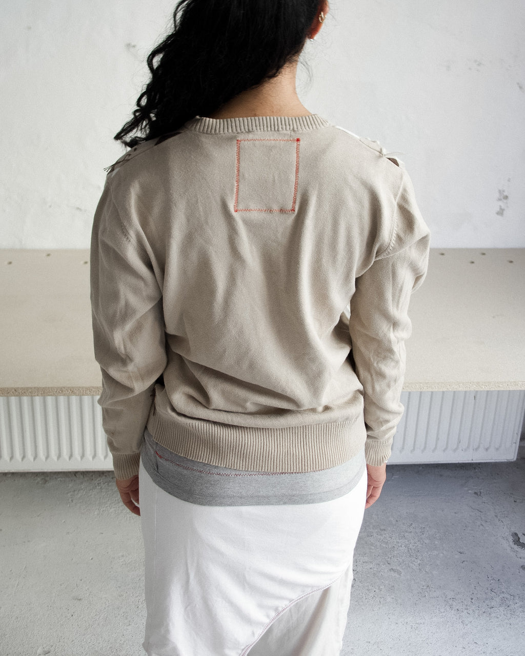 BEIGE ARGYLE KNIT