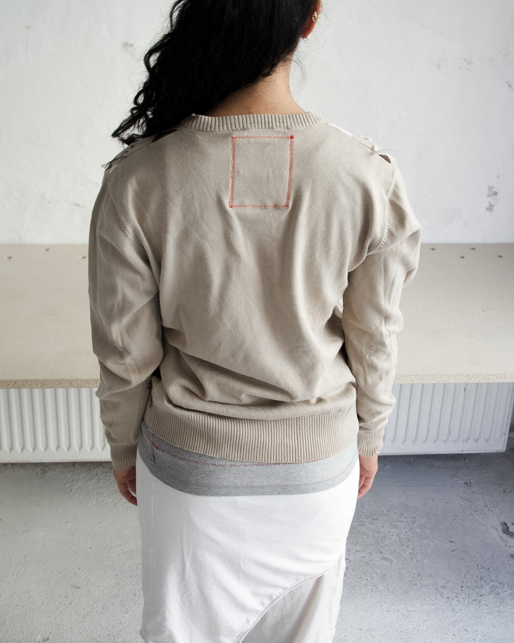 BEIGE ARGYLE KNIT