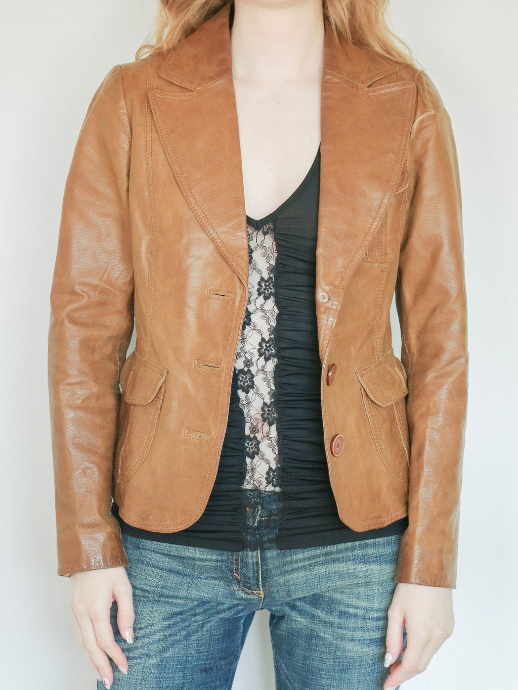 LEATHER BLAZER
