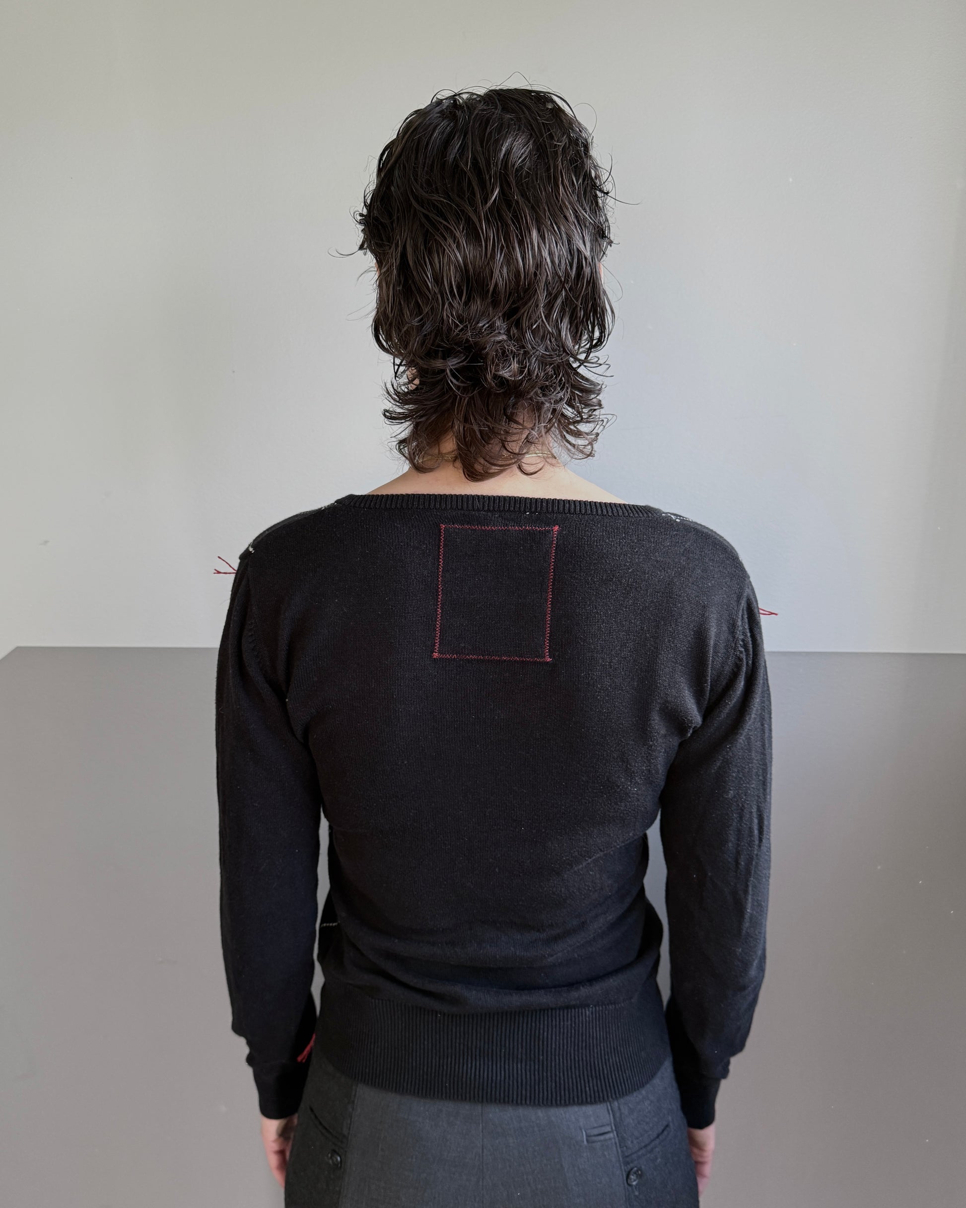 BLACK ARGYLE KNIT – SIZE S